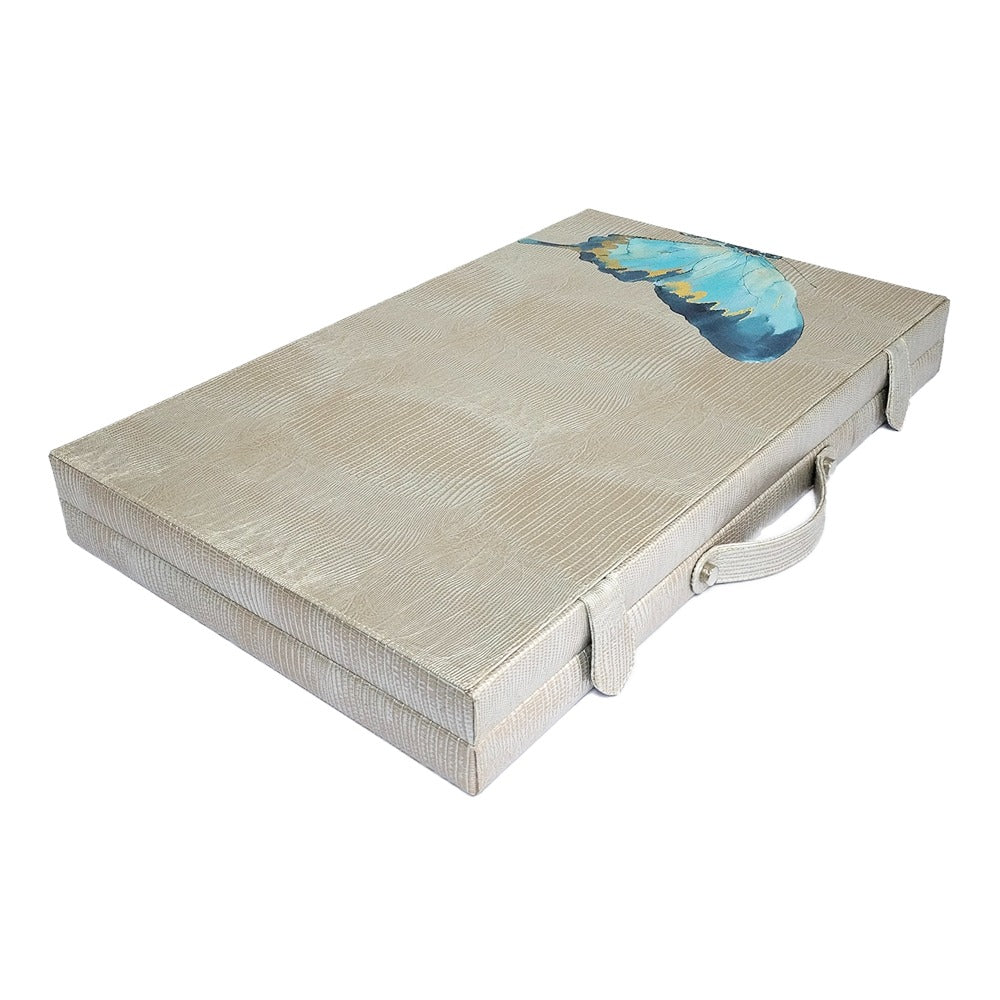 BACKGAMMON GRANDE TEJUS PLATA BEIGE