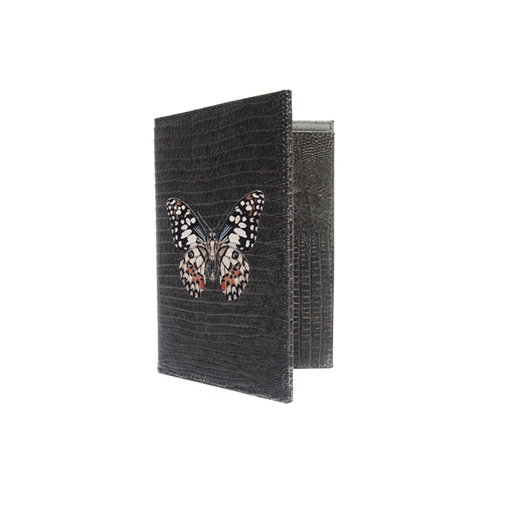 PORTA PASAPORTE Y VISA GRIS ARMADILLO