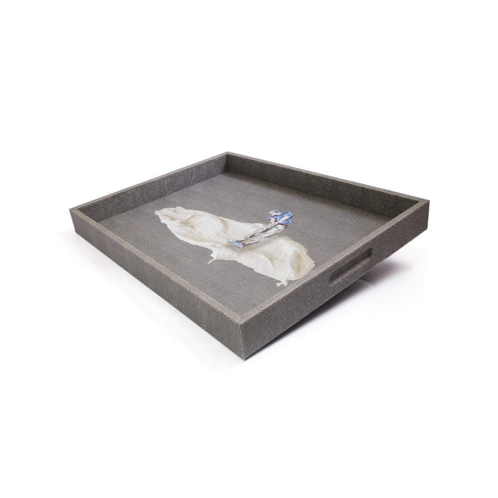 CHAROLA GRANDE REPTIL GRIS TAY XACUR