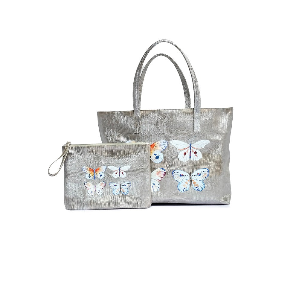 BOLSA MATEA PLAYA TEJUS PLATA BEIGE