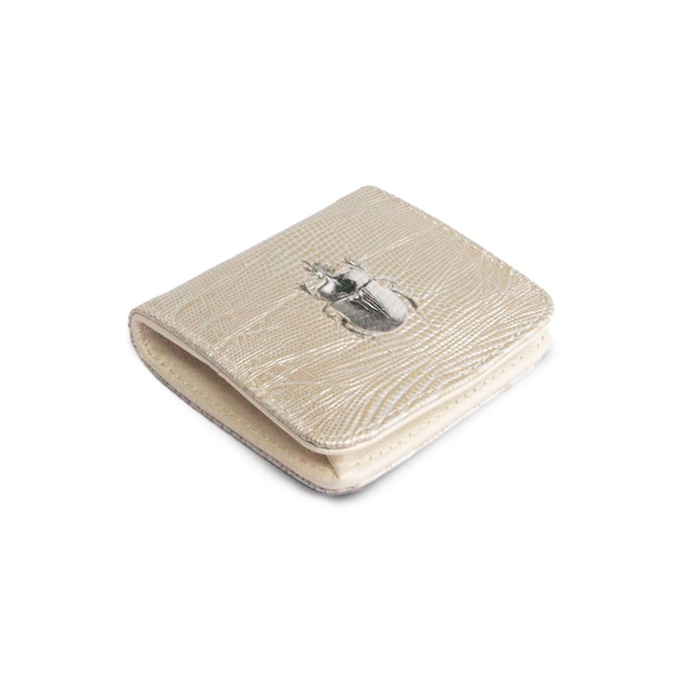 MONEDERO CUADRADO TEJUS PLATA BEIGE