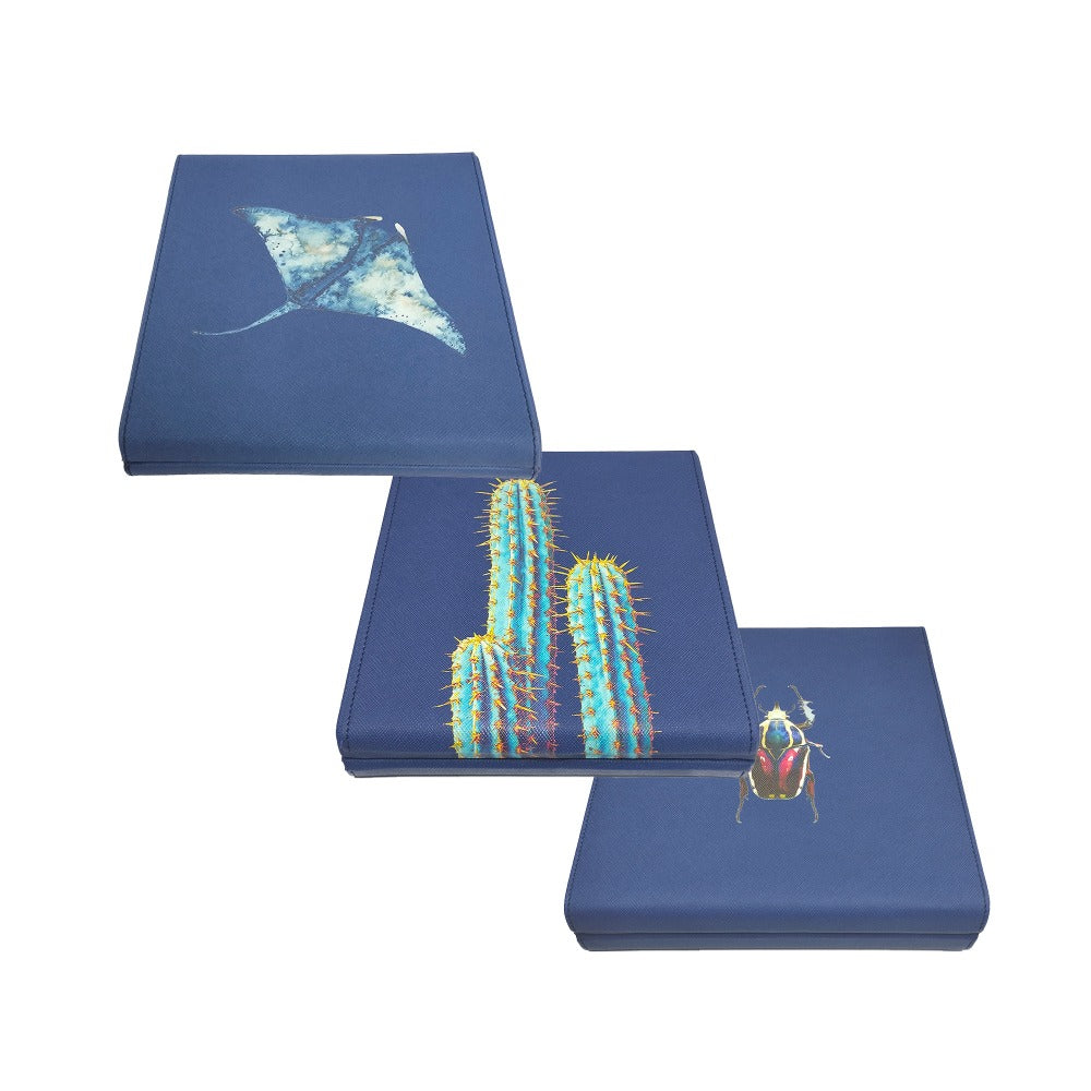 SMALL FLAT DOMINO MEDIUM BLUE LINING