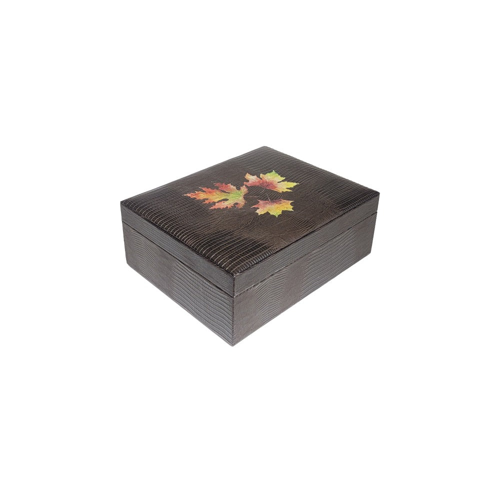 CAJA DE TE 6 TABACO ARMADILLO HOJAS DE OTOÑO