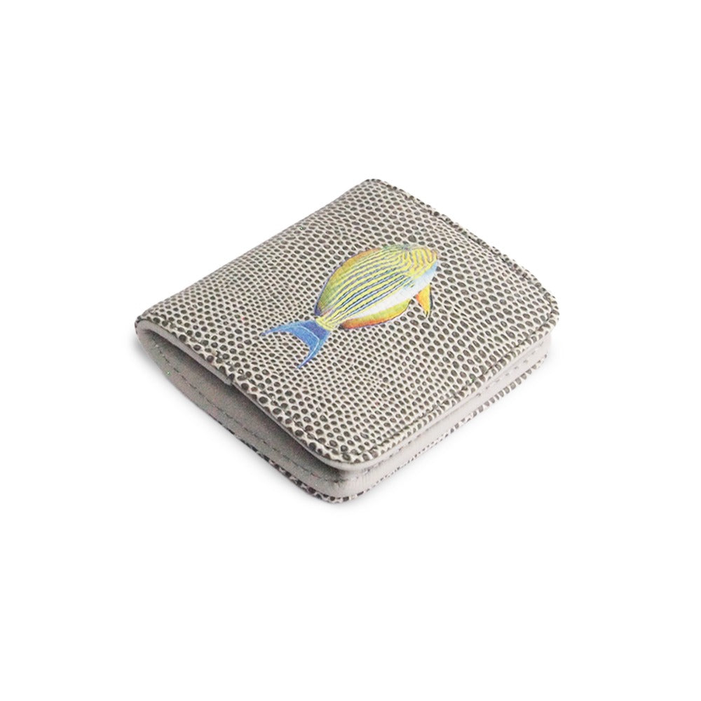 MONEDERO CUADRADO REPTIL GRIS