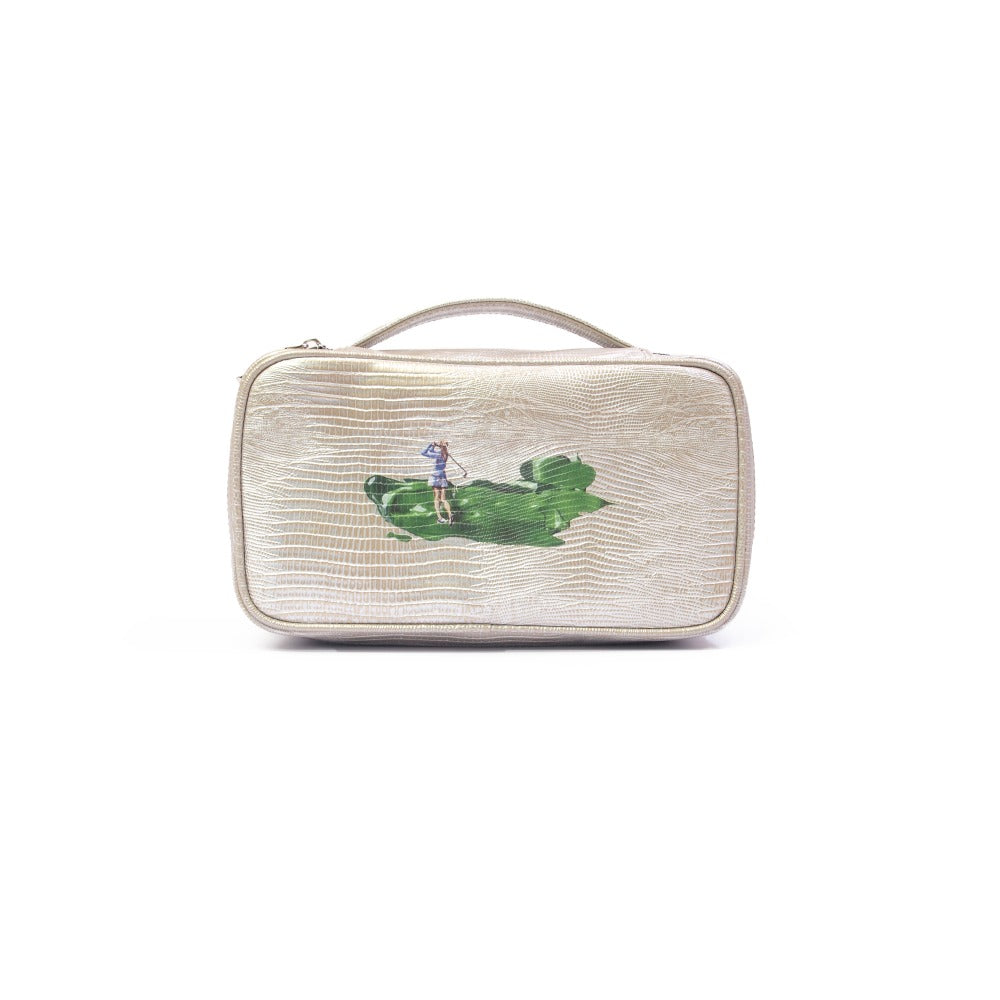 GOLF POUCH TEJUS PLATA BEIGE TAY XACUR
