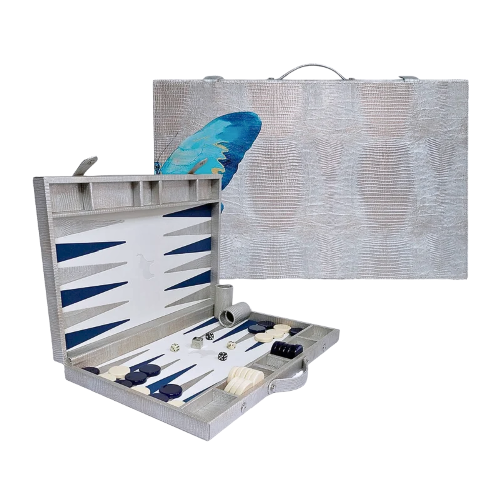 BACKGAMMON GRANDE TEJUS PLATA BEIGE