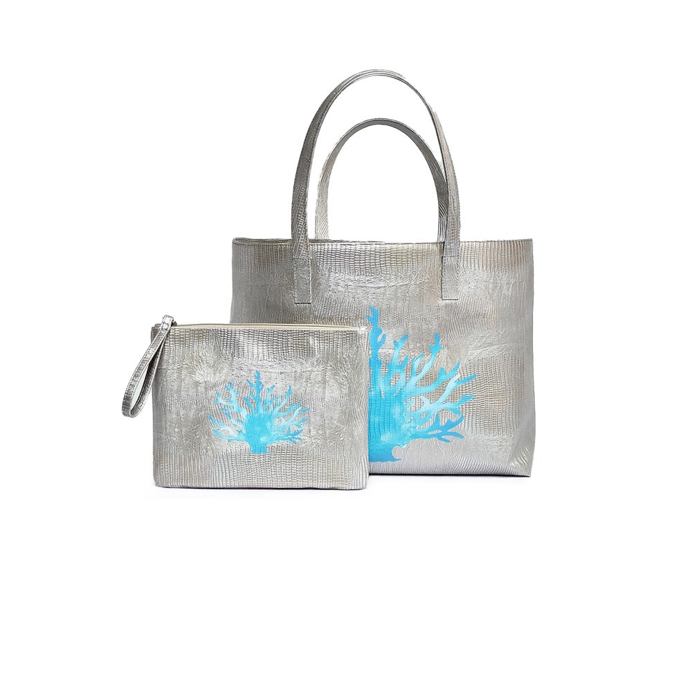 BOLSA MATEA PLAYA TEJUS PLATA BEIGE