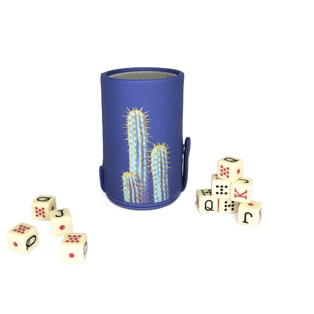 CUBILETE CON TAPA FORRO AZUL MEDIO