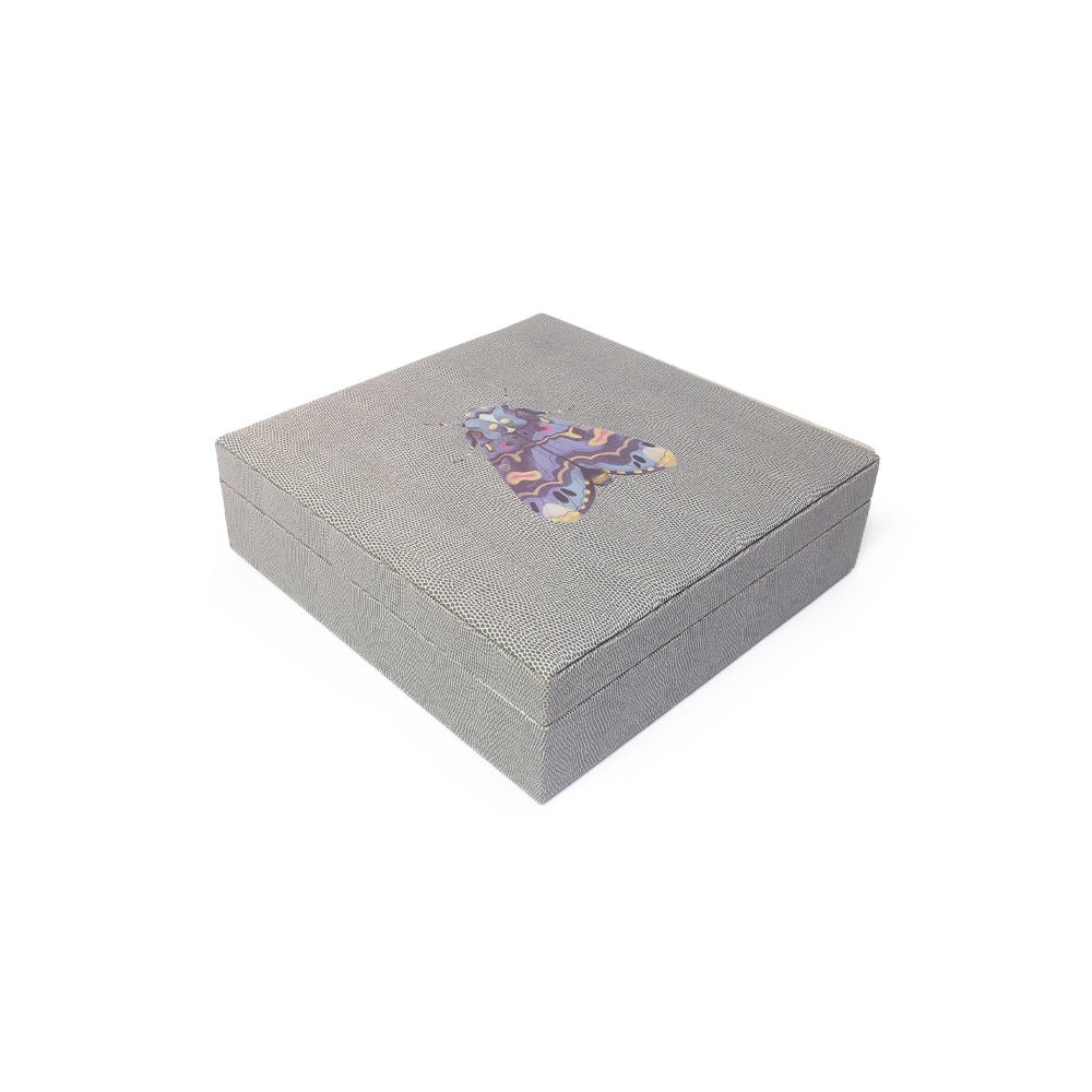 JOYERO CUADRADO REPTIL GRIS