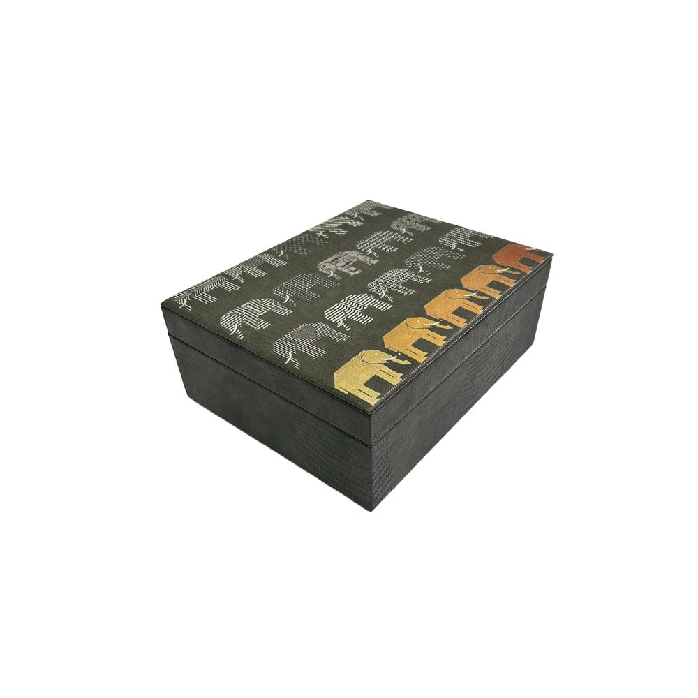 CAJA DECORATIVA MEDIANA GRIS ARMADILLO PEDRO FRIEDEBERG