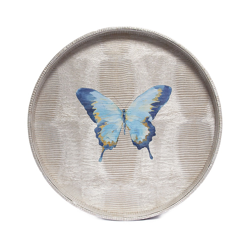 CHAROLA REDONDA TEJUS PLATA BEIGE