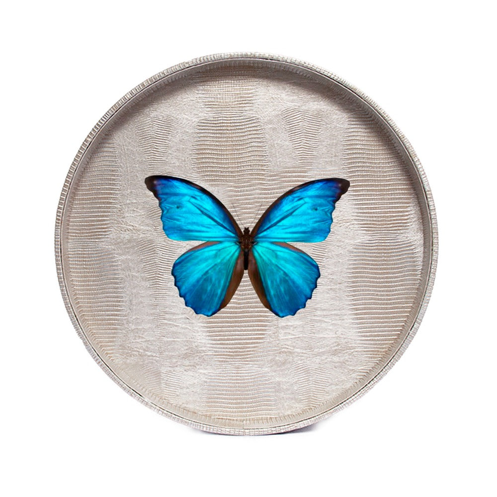 CHAROLA REDONDA TEJUS PLATA BEIGE