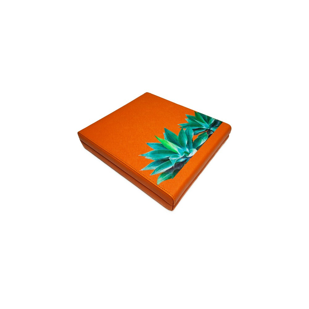 SMALL FLAT DOMINO WITH ORANGE COVER