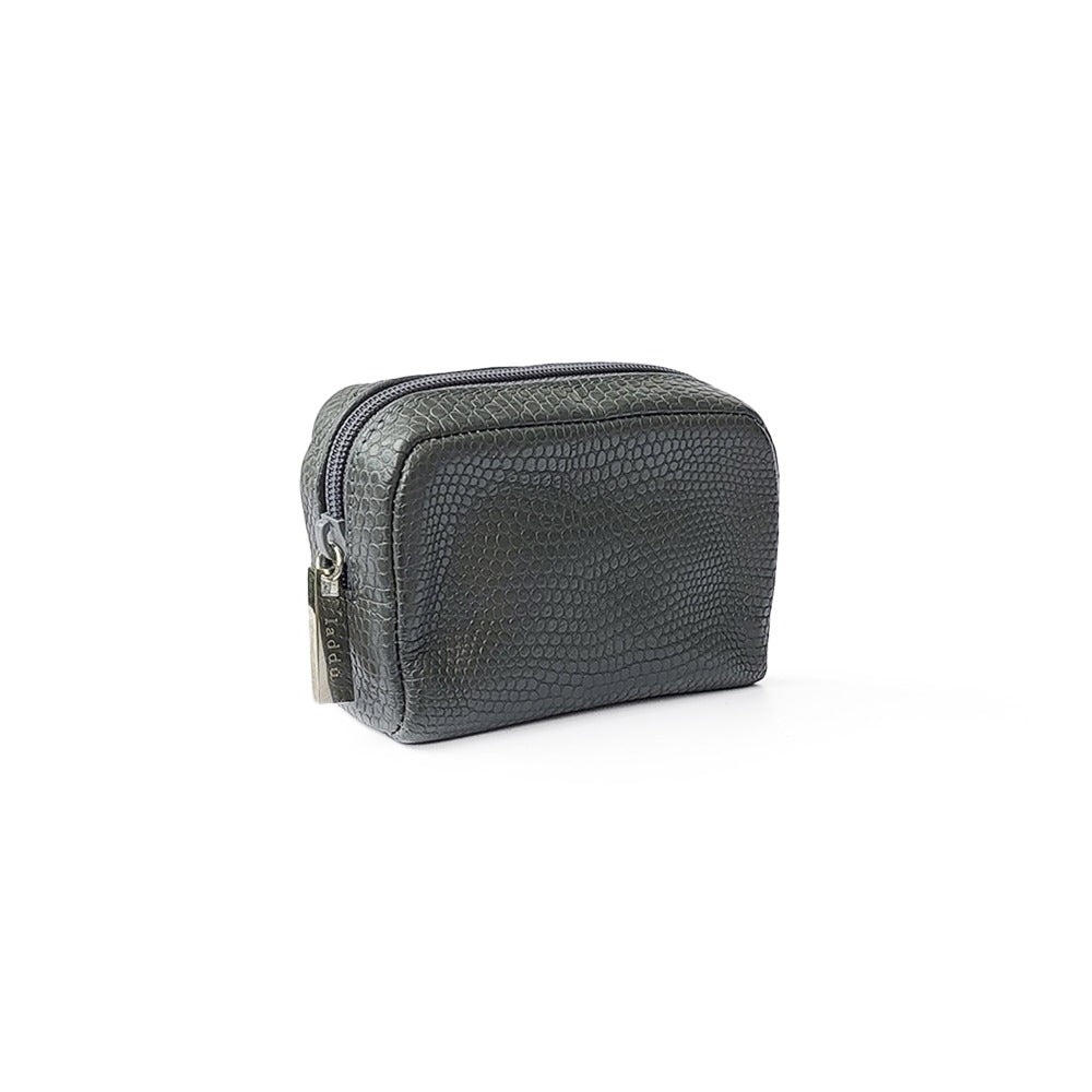 POUCH MONKEY GEORGETE GRIS OSCURO LISO