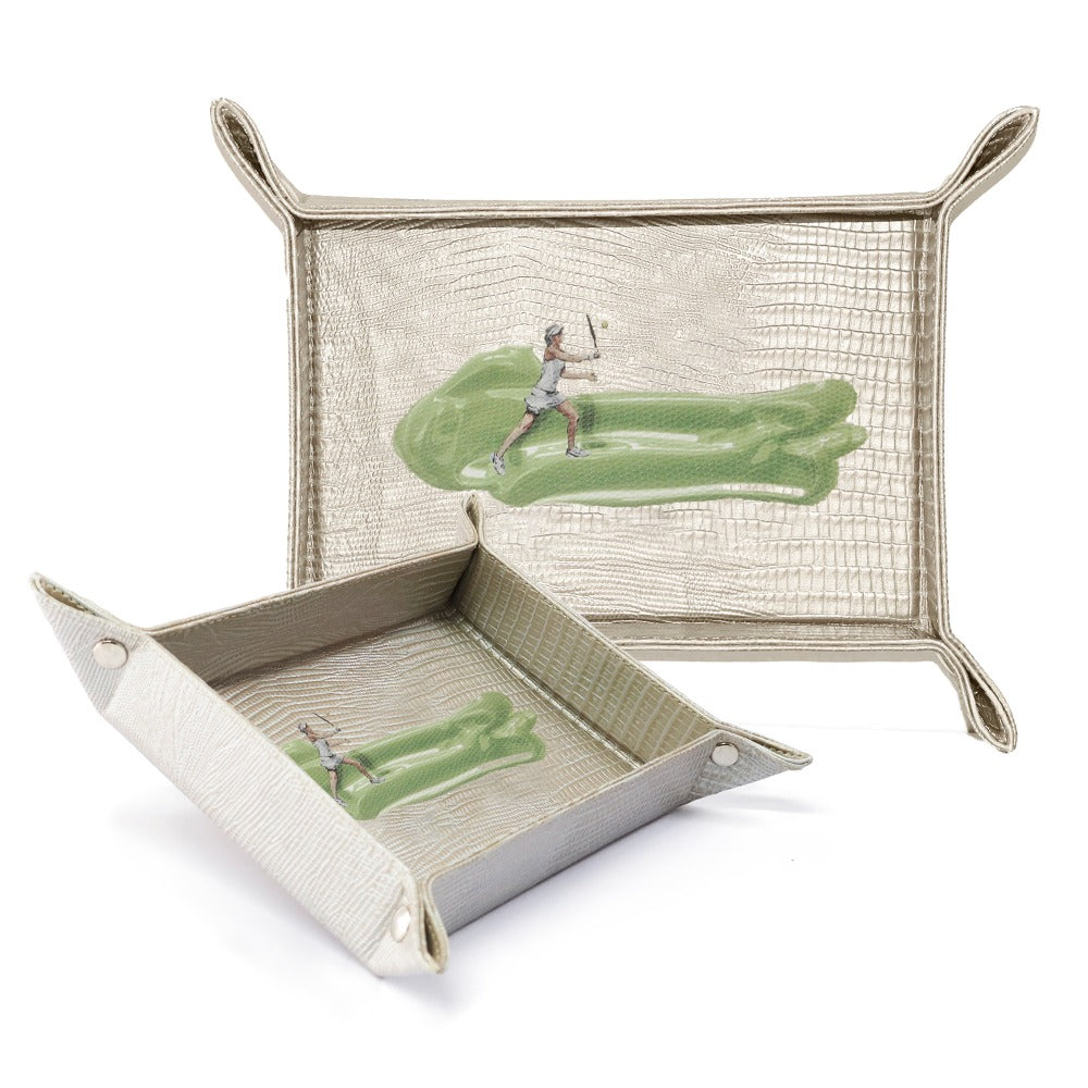 VACIA BOLSILLOS CHICO TEJUS PLATA BEIGE TAY XACUR