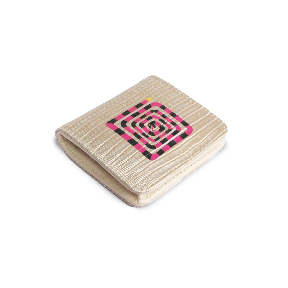 MONEDERO CUADRADO TEJUS PLATA BEIGE