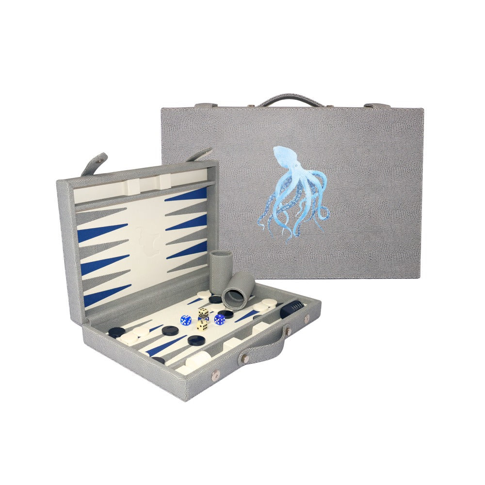 BACKGAMMON MEDIANO REPTIL GRIS