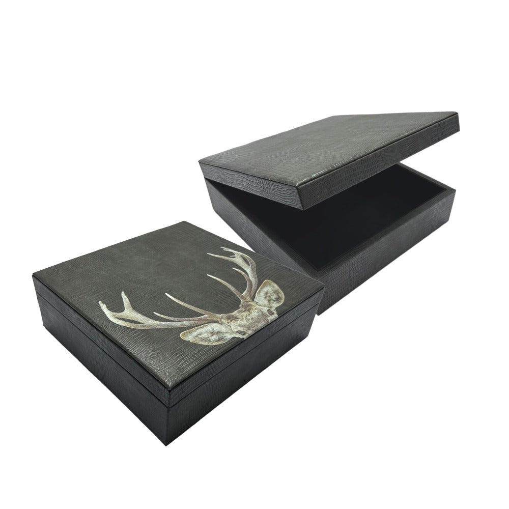 CAJA DECORATIVA GRANDE GRIS ARMADILLO