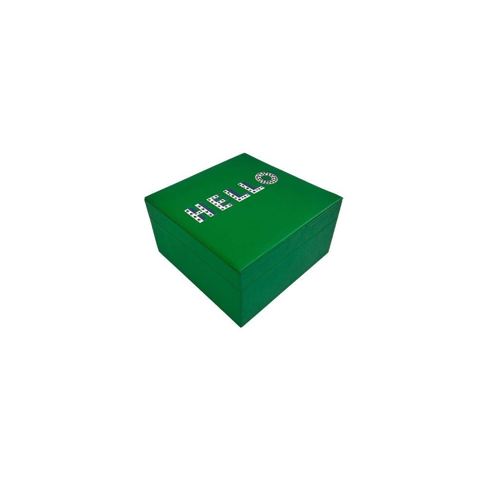 CAJA DECORATIVA CHICA KENYA ESMERALDA HELLO