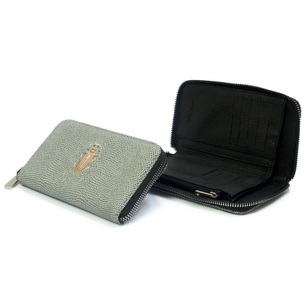 CARTERA MINI LICHA REPTIL GRIS