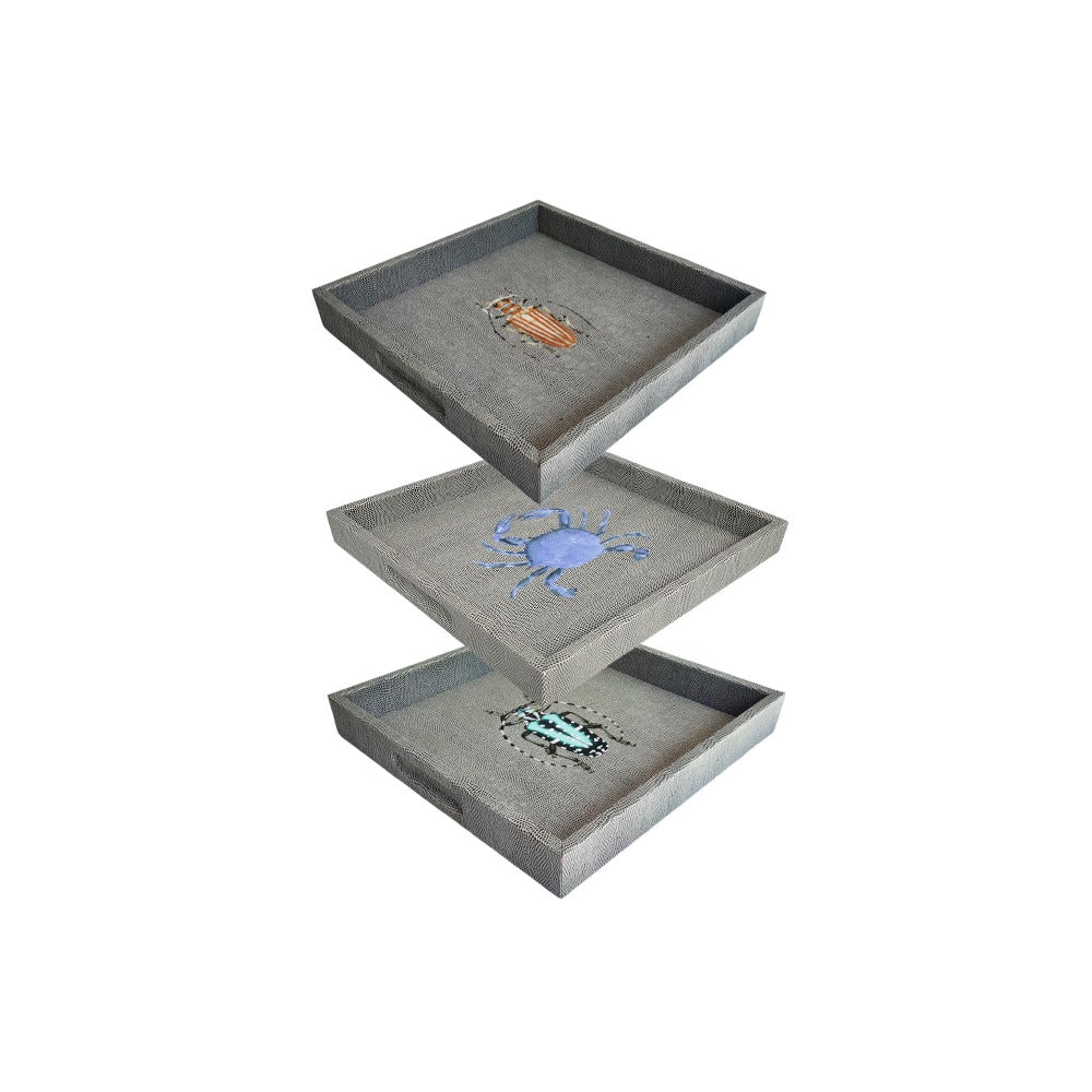 CHAROLA CUADRADA REPTIL GRIS