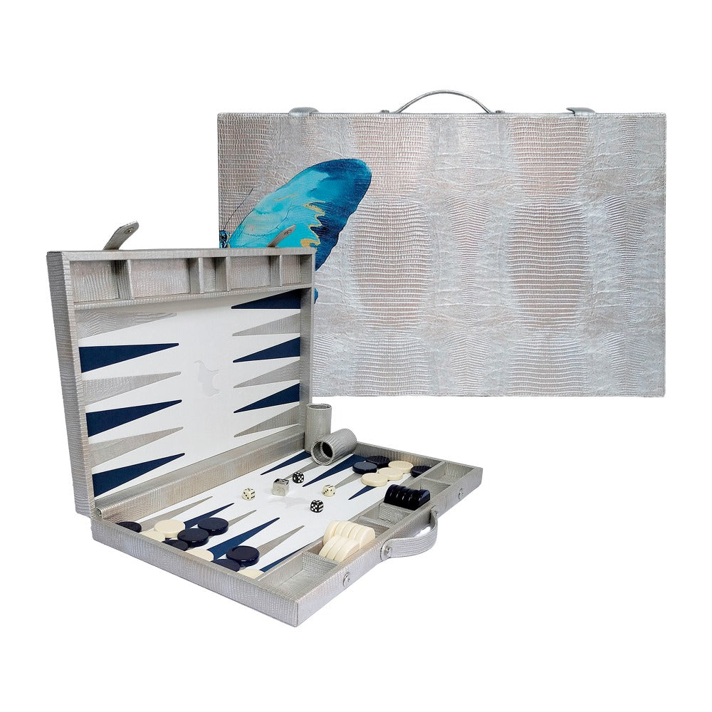 BACKGAMMON GRANDE TEJUS PLATA BEIGE