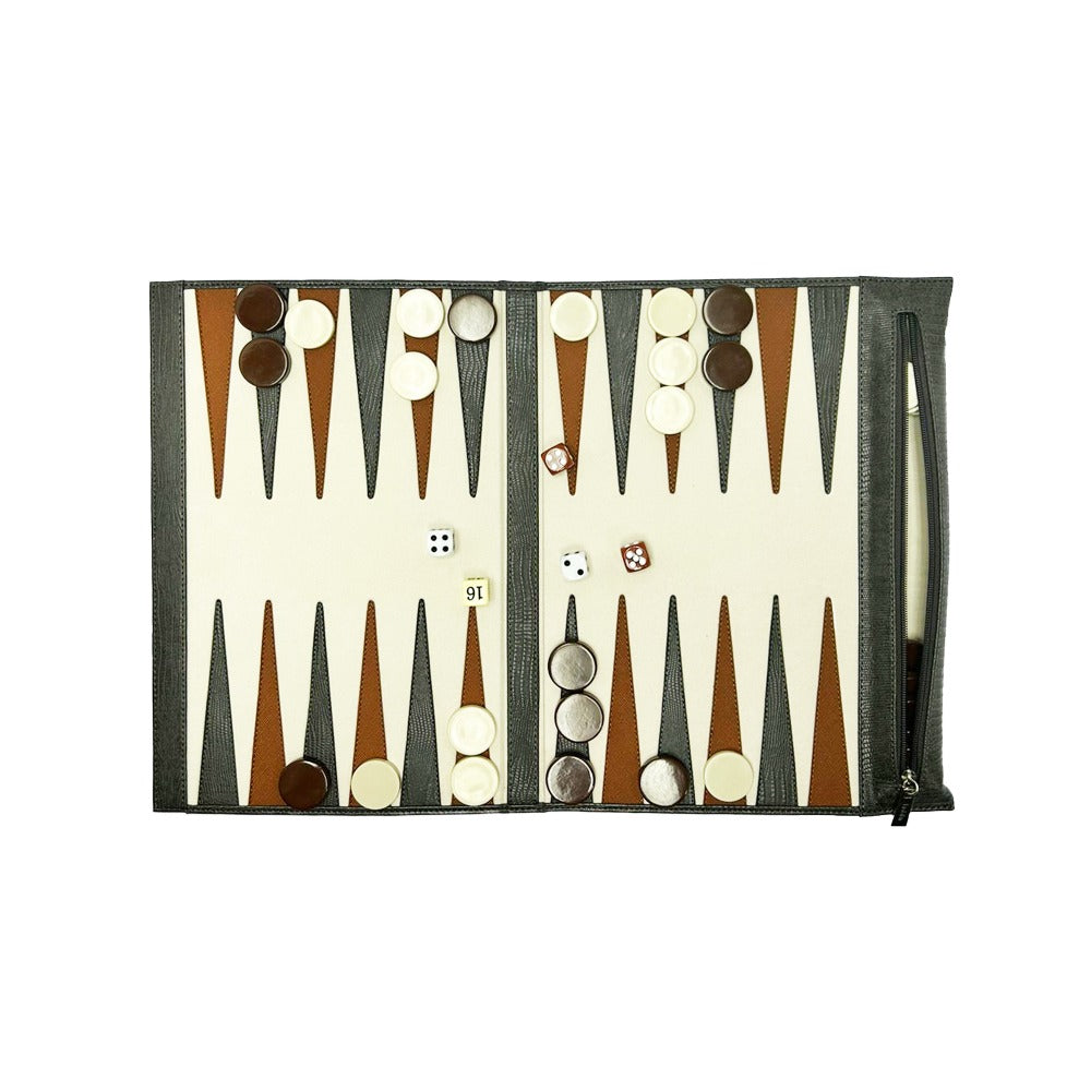 BACKGAMMON DE VIAJE GRIS ARMADILLO