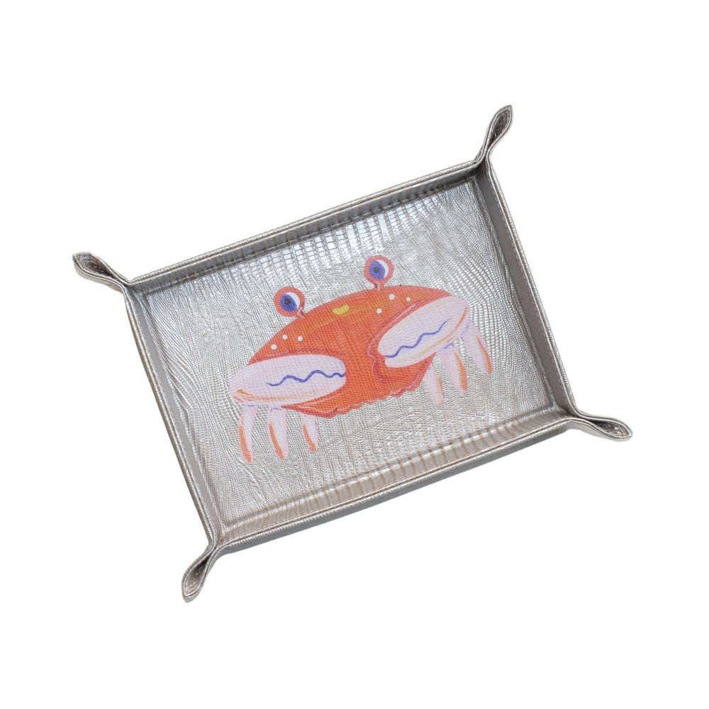 VACIA BOLSILLOS GRANDE TEJUS PLATA BEIGE