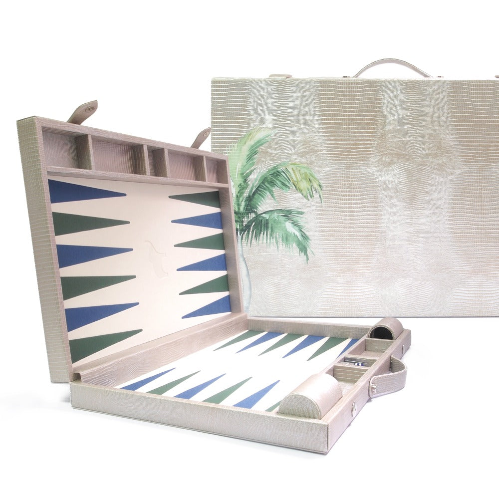 BACKGAMMON GRANDE TEJUS PLATA BEIGE
