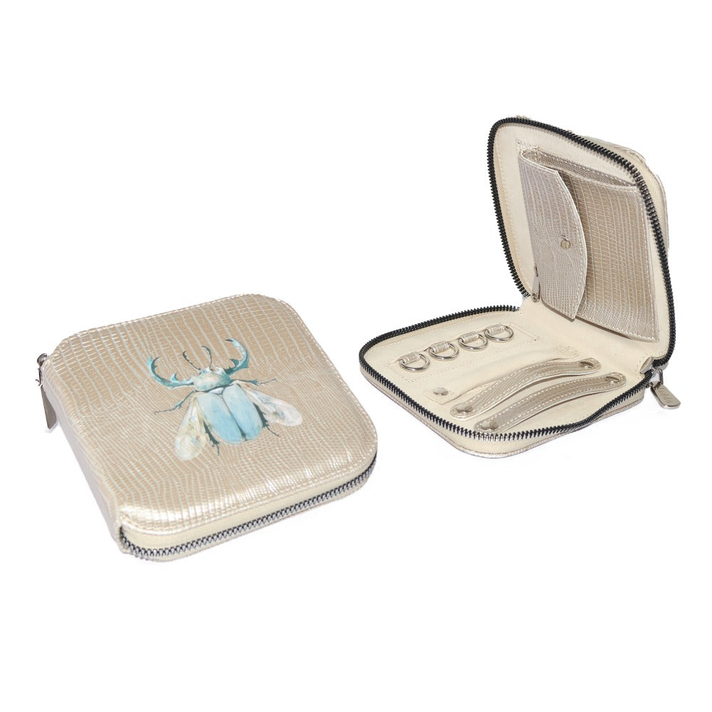 JOYERO DE VIAJE TEJUS PLATA BEIGE