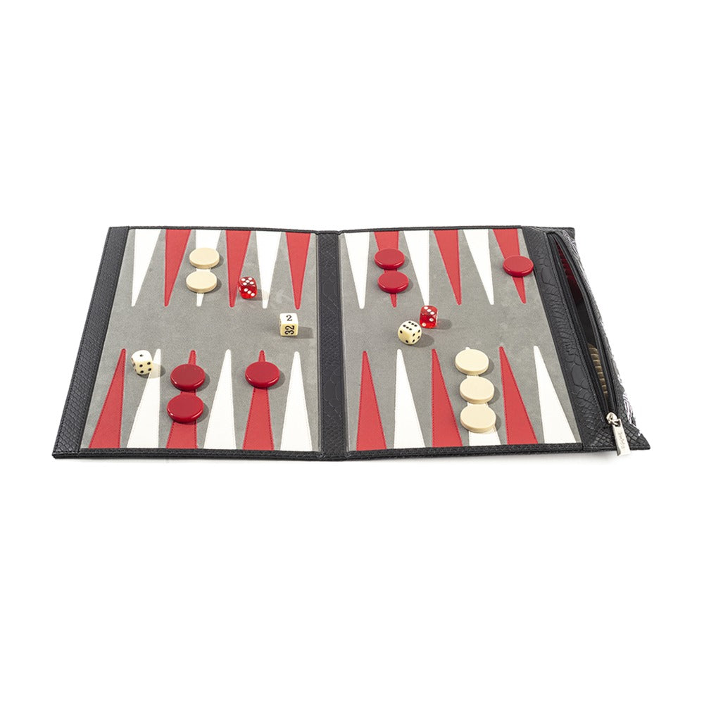 BACKGAMMON DE VIAJE CROCO NEGRO PEDRO FRIEDEBERG
