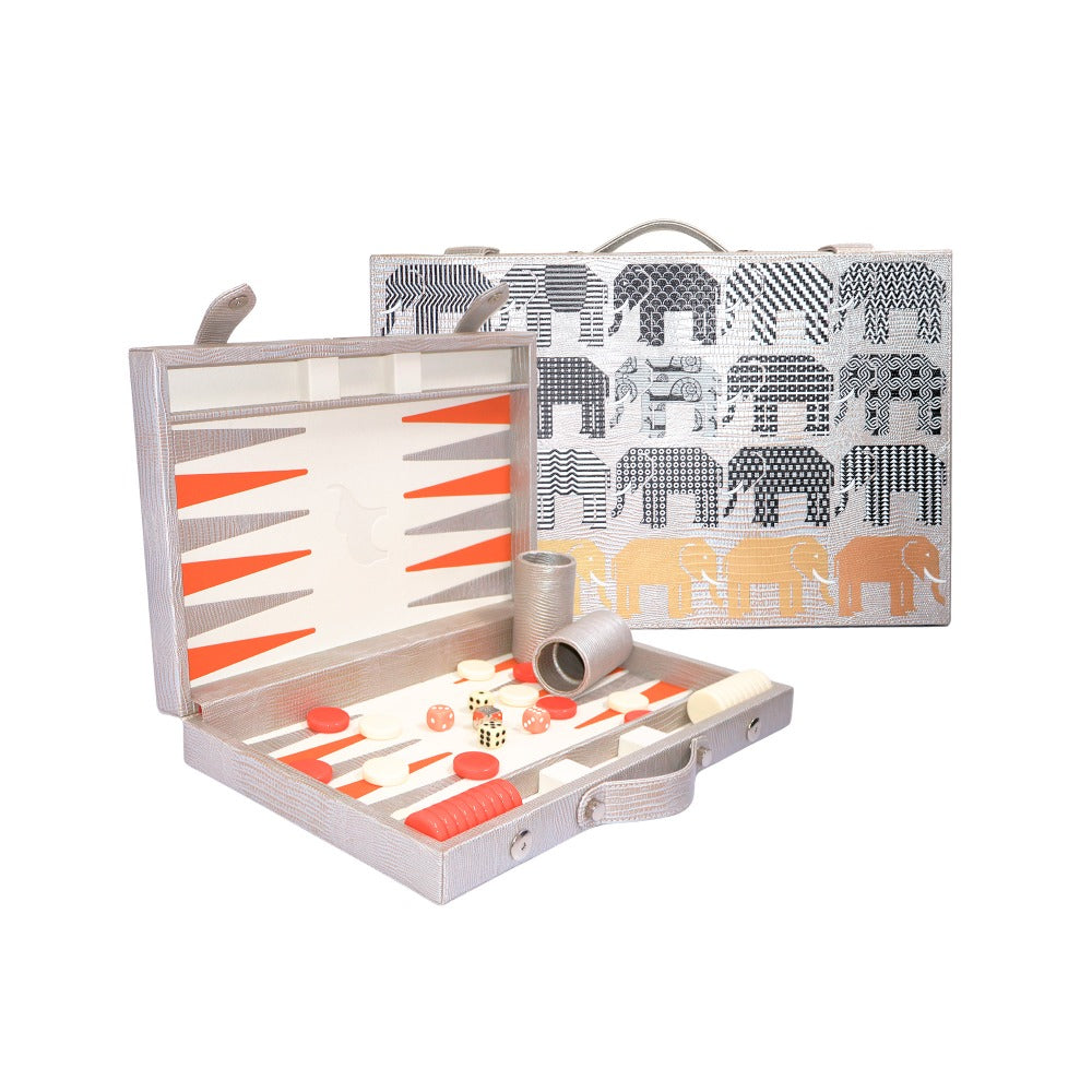 BACKGAMMON MEDIANO TEJUS PLATA BEIGE PEDRO FRIEDEBERG
