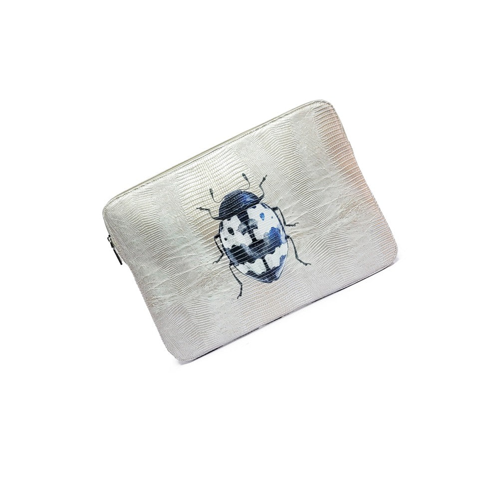 PORTA LAPTOP 13 TEJUS PLATA BEIGE
