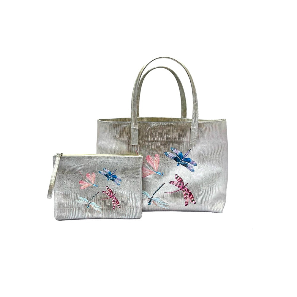 BOLSA MATEA PLAYA TEJUS PLATA BEIGE