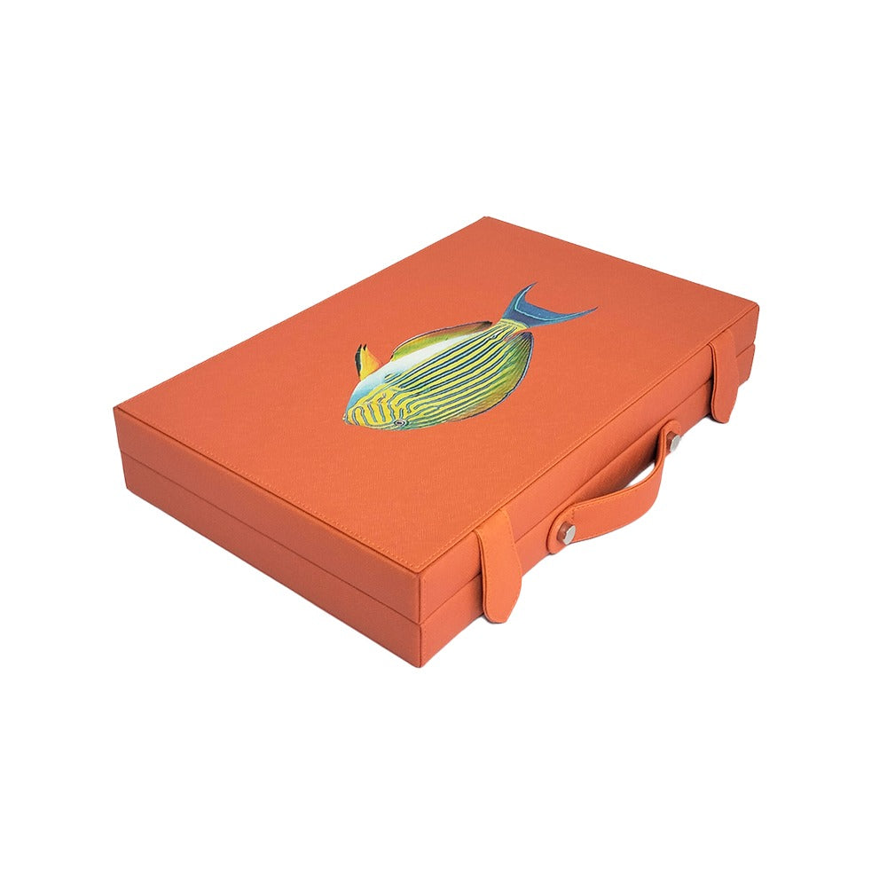 BACKGAMMON MEDIANO FORRO NARANJA