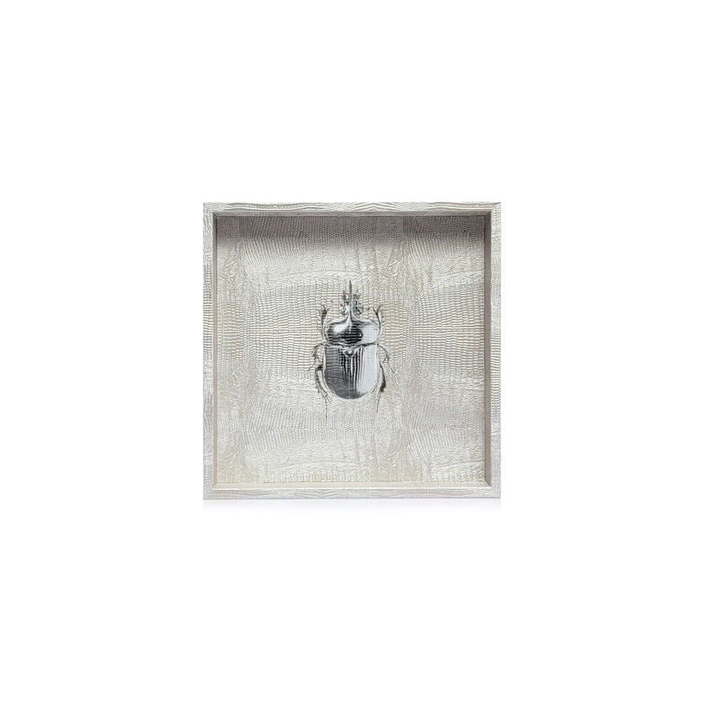 CHAROLA CUADRADA TEJUS PLATA BEIGE