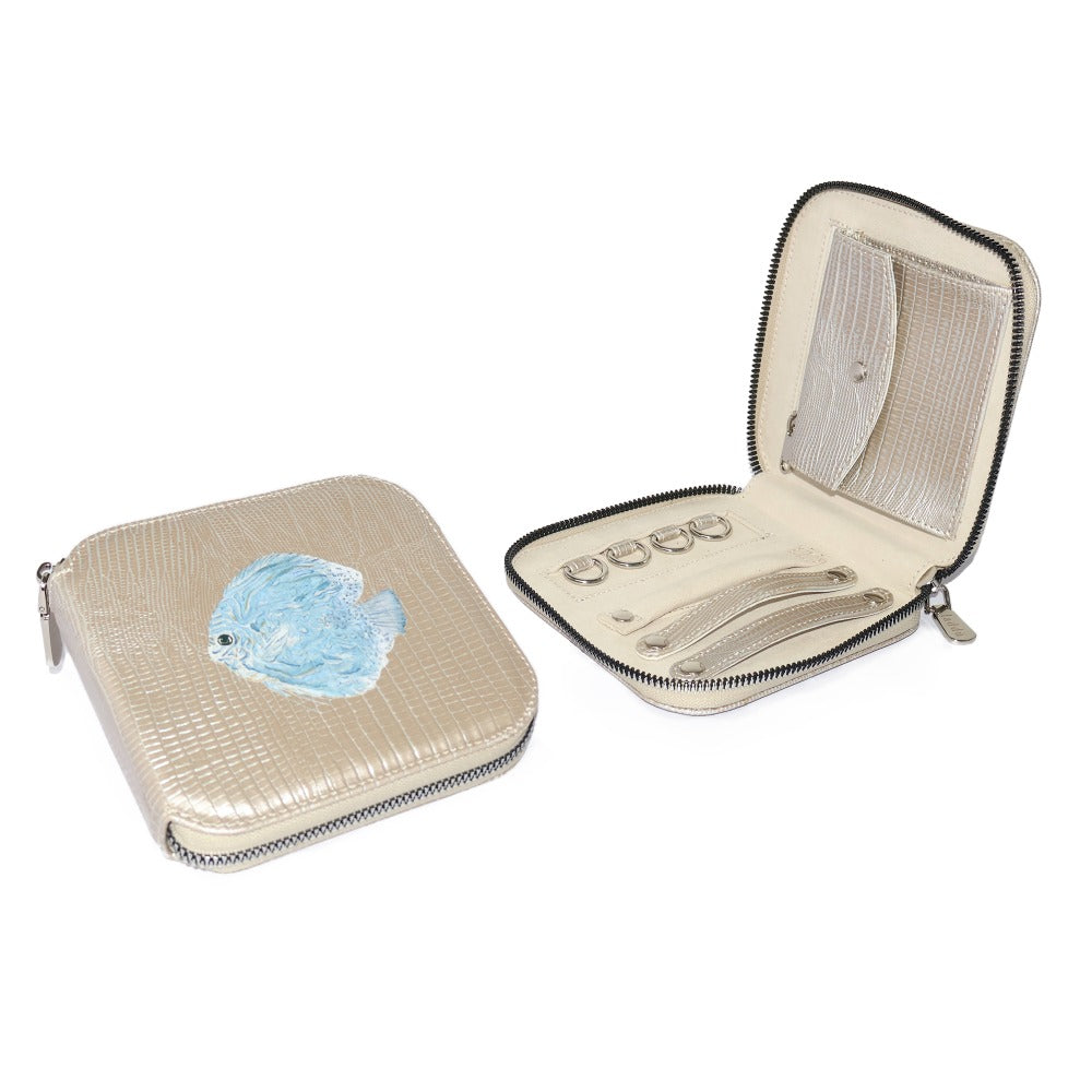 JOYERO DE VIAJE TEJUS PLATA BEIGE