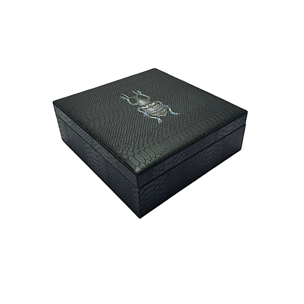 CAJA DECORATIVA GRANDE NEGRO MATE