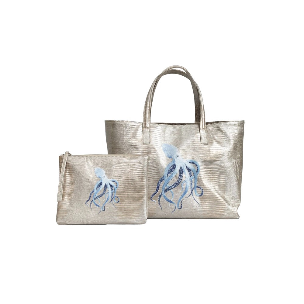 BOLSA MATEA PLAYA TEJUS PLATA BEIGE