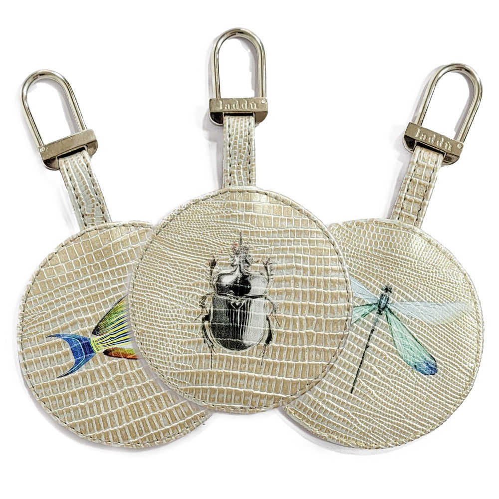 LLAVERO TEJUS PLATA BEIGE