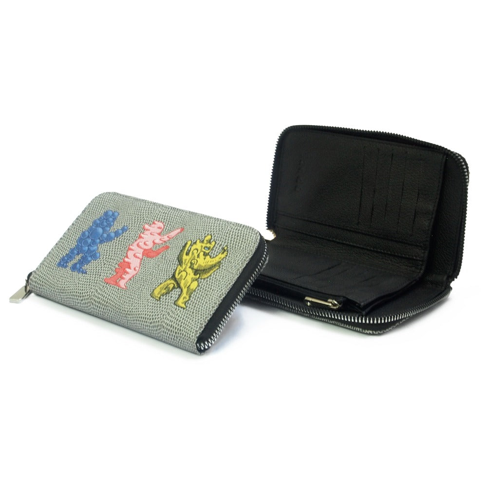 CARTERA MINI LICHA REPTIL GRIS