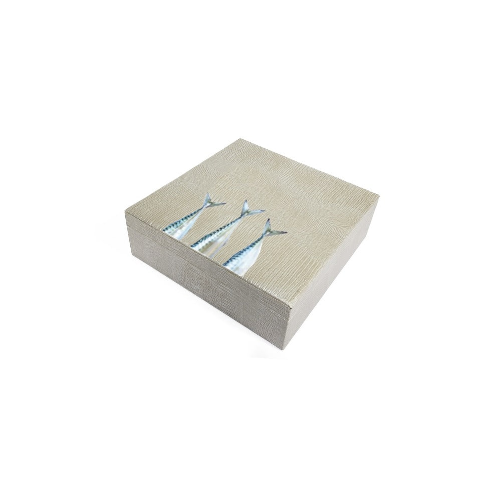 CAJA DE TE 9 TEJUS PLATA BEIGE