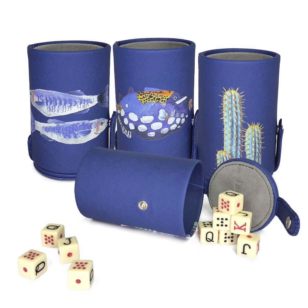 CUBILETE CON TAPA FORRO AZUL MEDIO