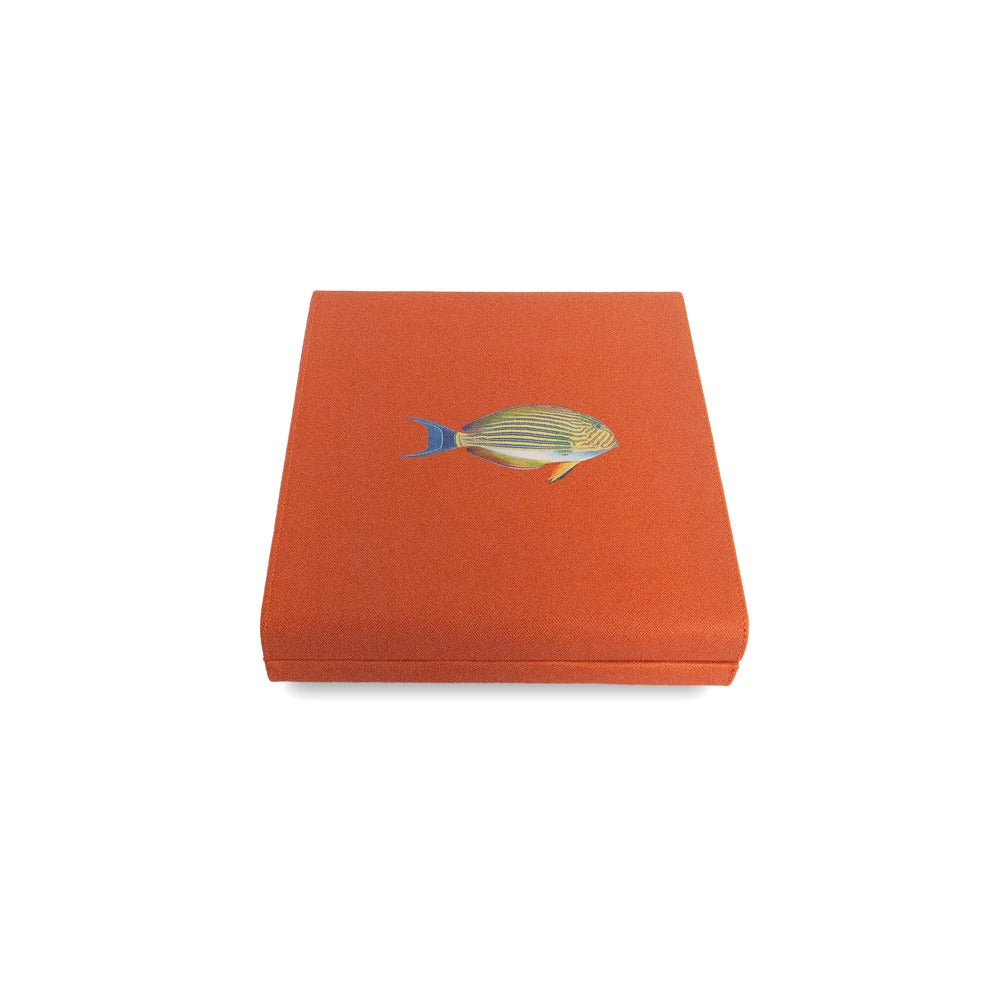SMALL FLAT DOMINO WITH ORANGE COVER