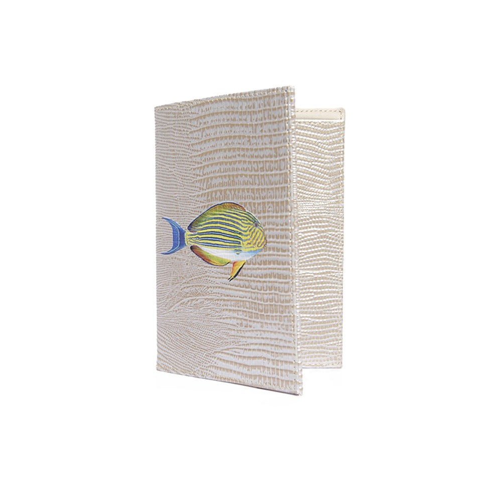PORTA PASAPORTE Y VISA TEJUS PLATA BEIGE