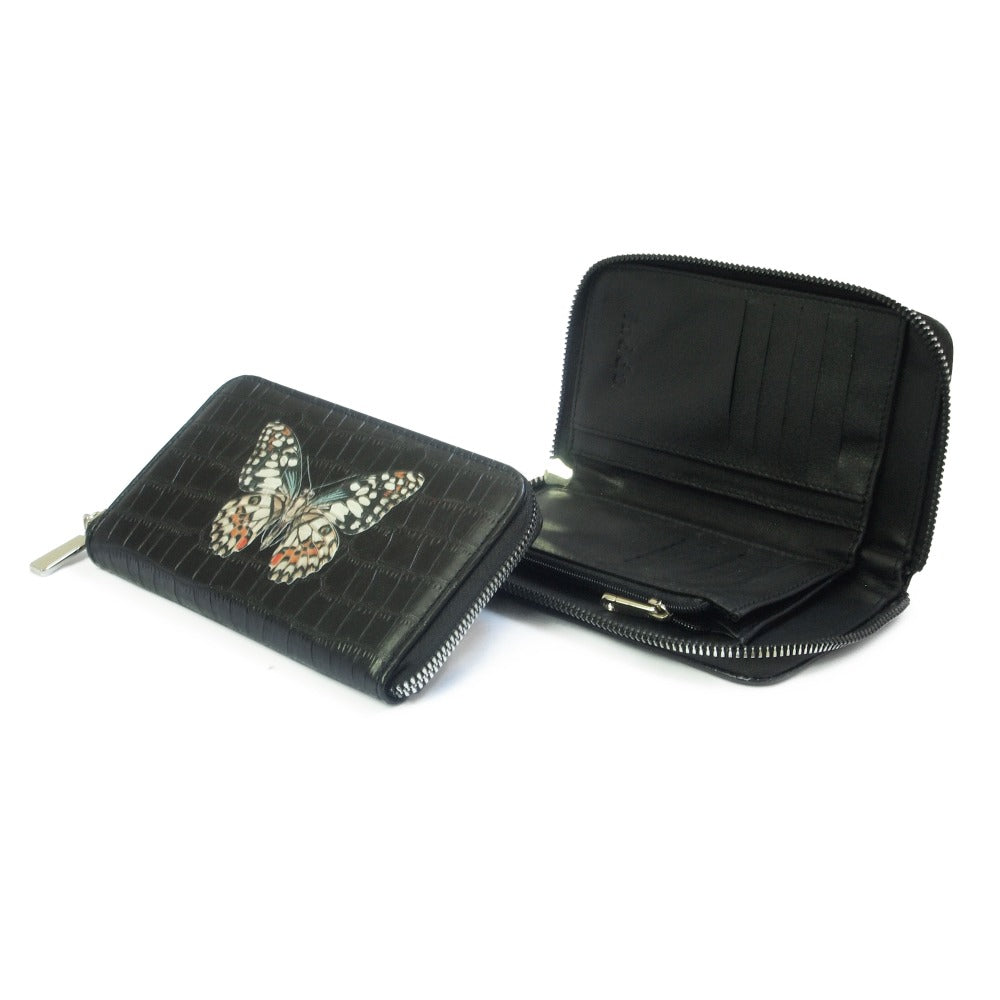 CARTERA MINI LICHA CROCO NEGRO