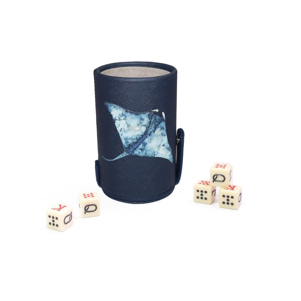 CUBILETE CON TAPA FORRO AZUL NOCHE