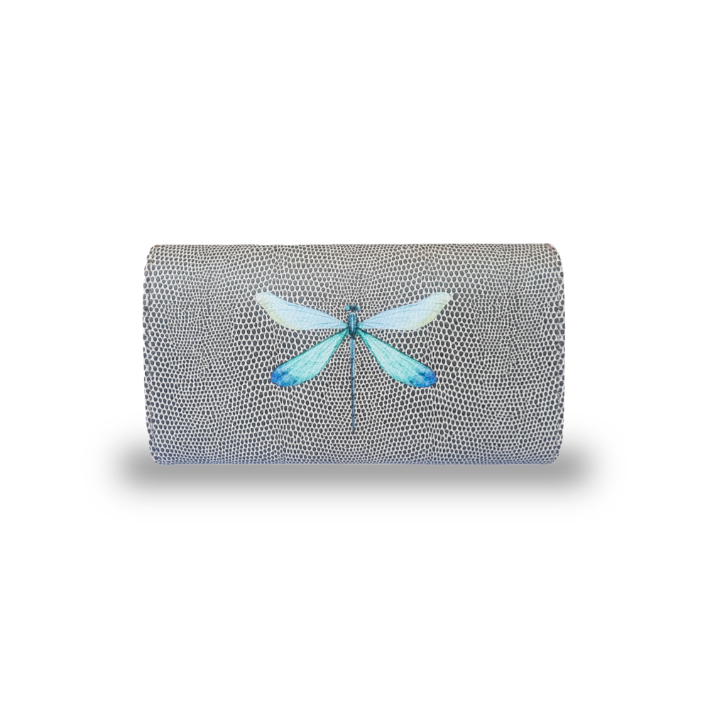 CARTERA LICHA REPTIL GRIS