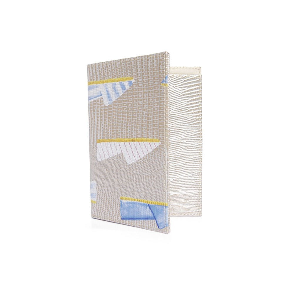 PORTA PASAPORTE Y VISA TEJUS PLATA BEIGE