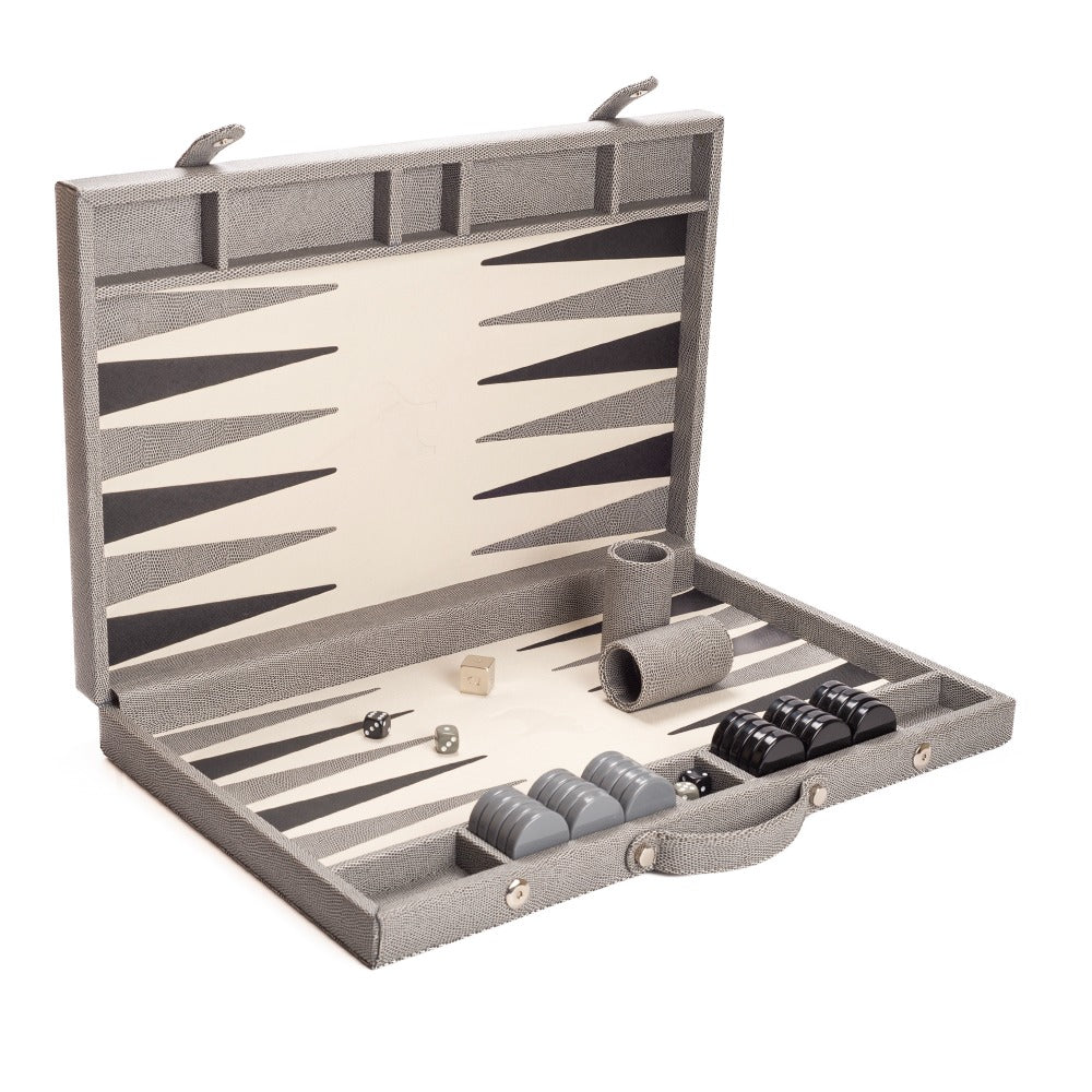 BACKGAMMON GRANDE REPTIL GRIS